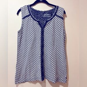 Eddie Bauer Outdoor Medium Tank Top Lace Crochet Sleeveless Cotton‎ Shirt Boho